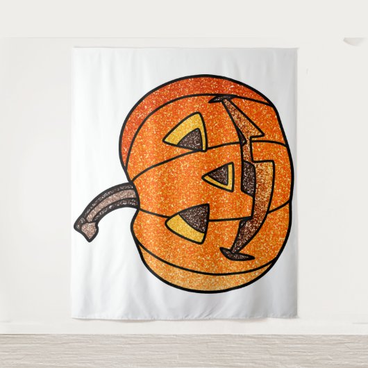 Glitter Jack O'Lantern Wandkleed (Voorkant)