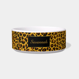 Glitter Jaguar Print Custom Cat Bowl Voerbakje