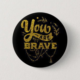 Glitter Je bent vereerd Ronde Button 5,7 Cm