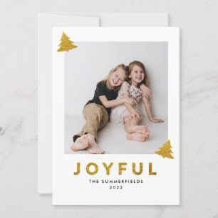 Glitter Joyful Foto met kerstfeestdag Kaart