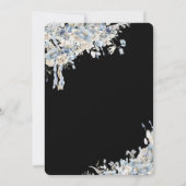 Glitter Jurk Blauwe Boho Bloemen Kaart (Achterkant)