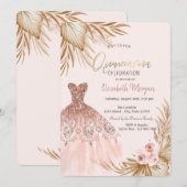  Glitter Jurk Boho Flowers Quinceañera Kaart (Voorkant / Achterkant)