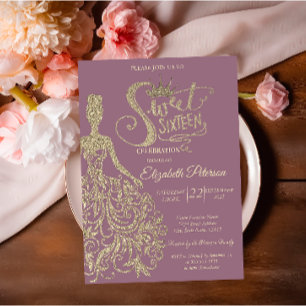Glitter Jurk Meisjes Tiara, Diamanten  Sweet 16 Kaart