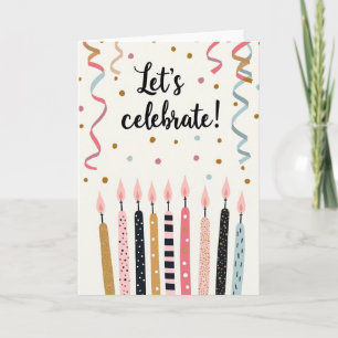 Glitter Kaars Verjaardagskaart Kaart