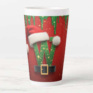 Glitter Kerst W Voor Winter Namen Latte Mok