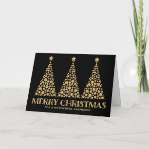 Glitter Kerstbomen Kleinzoon Kerstmis Feestdagen Kaart