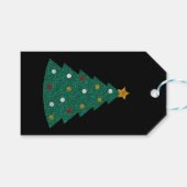 Glitter kerstboom cadeaulabel (Voorkant (Horizontaal))