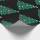 Glitter kerstboom cadeaupapier (Hoek)
