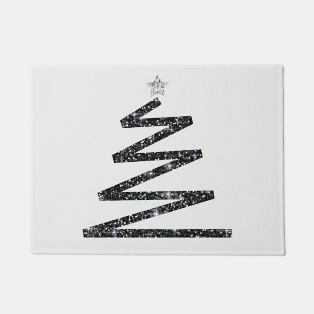 Glitter kerstboom deurmat (Voorkant)