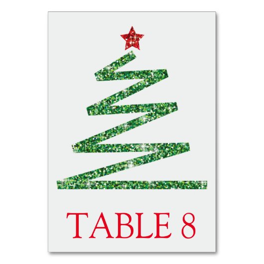 Glitter kerstboom kaart (Voorkant)
