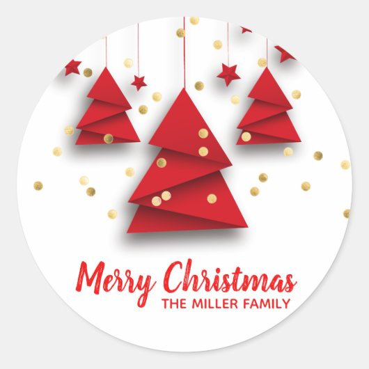 Glitter-kerstboom Moderne stickers (Voorkant)