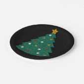 Glitter kerstboom papieren bordje (Gekanteld)