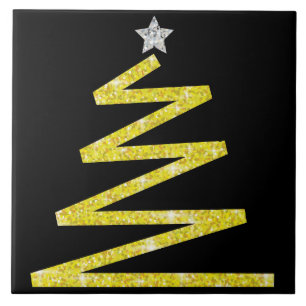 Glitter kerstboom tegeltje