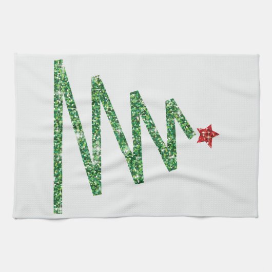 Glitter kerstboom theedoek (Horizontaal)