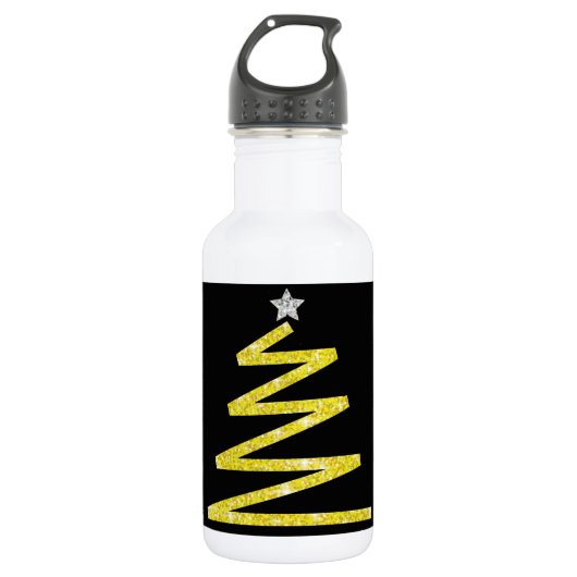 Glitter kerstboom waterfles (Voorkant)