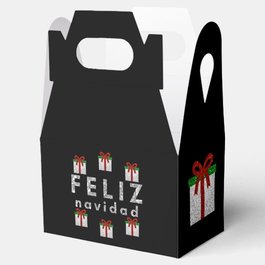 Glitter kerstcadeau bedankdoosjes (Geopend)