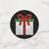 Glitter kerstcadeau confetti (Kleine voorkant)