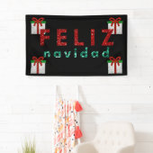 Glitter-kerstcadeau Feliz Navidad Spandoek (Insitu)