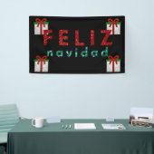 Glitter-kerstcadeau Feliz Navidad Spandoek (Beurs)