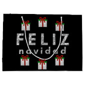 Glitter kerstcadeau groot cadeauzakje (Achterkant)