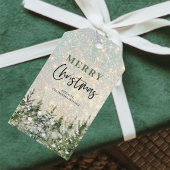 Glitter-kerstgroene boom | Vrolijk kerstfeest  Cadeaulabel