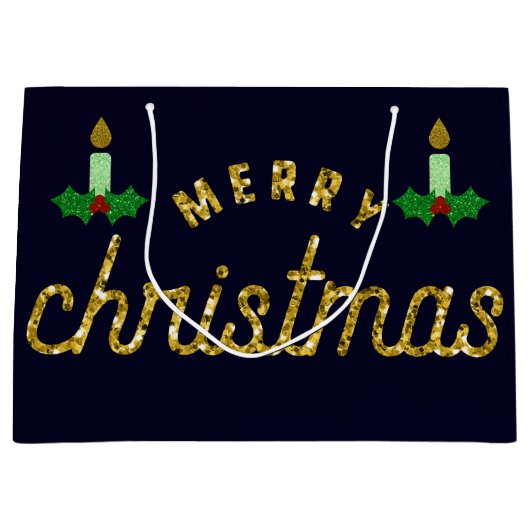 Glitter Kerstkaarle Groot Cadeauzakje (Voorkant)