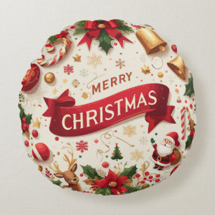 Glitter Kerstmis Bel Sinterklaas Rond Kussen