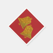 Glitter Kerstmis Bells Napkins Servet (Hoek)