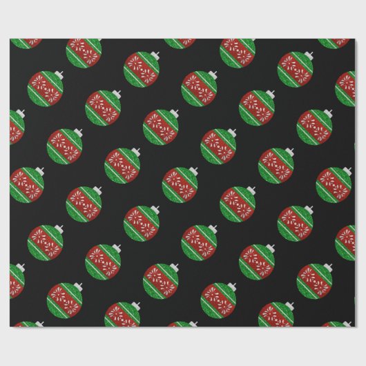 Glitter kerstversiering cadeaupapier (Vlak)