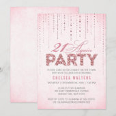 Glitter Kijk 21 opnieuw de Uitnodiging van de Part (Voorkant / Achterkant)