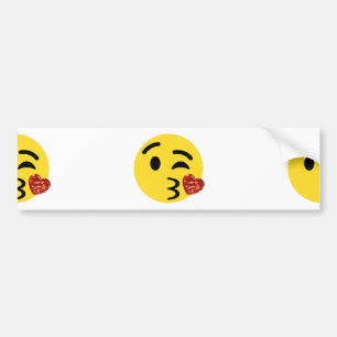 glitter kiss emoji bumpersticker