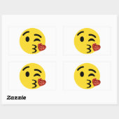 glitter kiss emoji rechthoekige sticker (Vel)