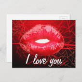 Glitter Kiss ME Briefkaart (Voorkant / Achterkant)