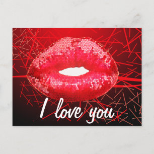 Glitter Kiss ME Briefkaart