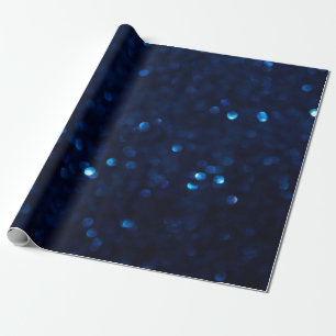 Glitter klassiek blauw licht cadeaupapier