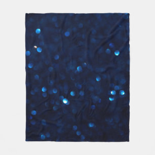 Glitter klassiek blauw licht fleece deken