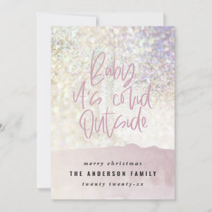 Glitter-klastige baby met blauw voor kerstmis
