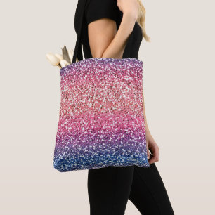 Glitter Kleur Roze Blauw Ombre Draagtas