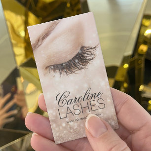 Glitter Lange wimpers Gesloten Oog Beige Crème Kaa Visitekaartje