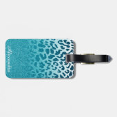 Glitter Leopard Bagagelabel (Achterkant horizontaal)