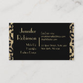 Glitter Leopard Black en Gold Visitekaartje (Achterkant)