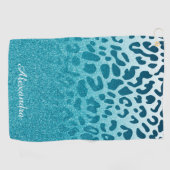 Glitter Leopard Golfhanddoek (Horizontaal)
