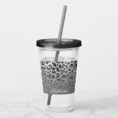 Glitter Leopard Print Acryl Drinkbeker (Achterkant)