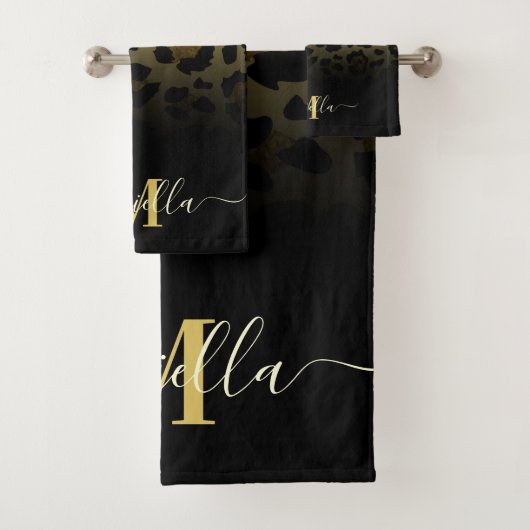 Glitter Leopard Print Bad Handdoek (Insitu)