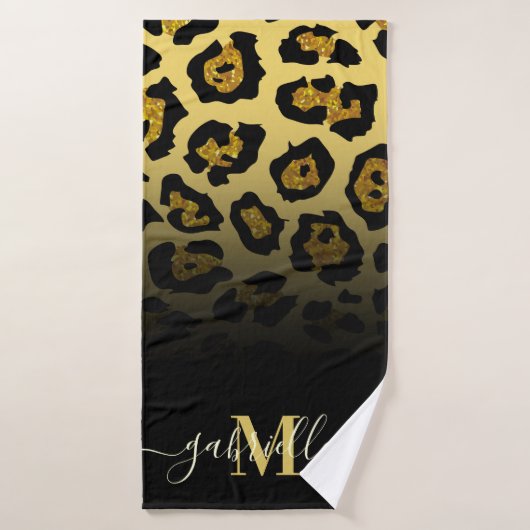 Glitter Leopard Print Bad Handdoek (Badhanddoek)