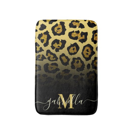 Glitter Leopard Print Badmat (Voorkant Verticaal)