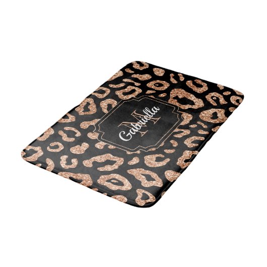 Glitter Leopard Print Badmat (Gekanteld)