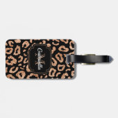 Glitter Leopard Print Bagagelabel (Achterkant horizontaal)