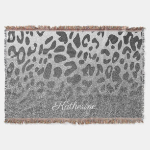 Glitter Leopard Print Deken