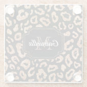 Glitter Leopard Print Glazen Onderzetter (Achterkant)